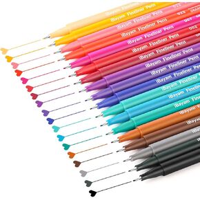 iBayam Journal Planner Pens Colored Pens Fine Point Markers Fine Tip Drawing Pens Fineliner Pen for Journaling Writing Note Taking Calendar Coloring Art Office Back to School Supplies, 18-Pack