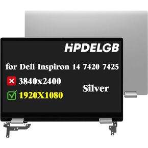 Replacement for Dell Inspiron 14 7420 7425 HWY0J 2-in-1 LCD Touch Screen Digitizer Assembly 14.0" 1920x1080 FHD Colour Silver