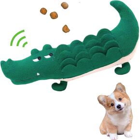 Refillable Plush Catnip Cat Toy, Alligator Cat Treat Toy, Crinkle Cat Kicker Cuddle Pillow Toy for Indoor Cats, Cat Enrichment Toy with 12 Natural Catnip Bags and Silvervine Stick