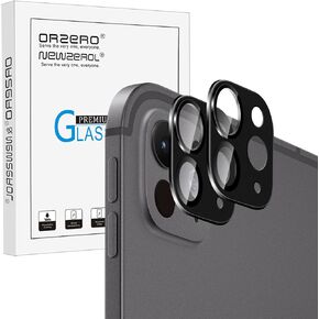 Orzero (2 Pack) Compatible for iPad Pro 11 inch 2024 and iPad Pro 13 inch 2024 Camera Lens Protector, Premium Metal+Tempered Glass HD Anti-Scratch Case Friendly Does not Affect Night Shots (Black)