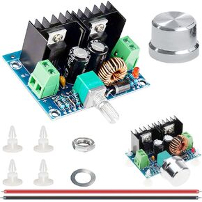 XL4016E1 Buck Converter XH-M401 DC-DC Step-Down Voltage Regulator Module PWM Power Supply Adjustable 4-40V to 1.25-36V, 8A 200W High Current High Power(2Pcs)