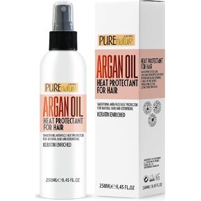 Moroccan Argan Oil Heat Protectant Spray for Hair with Keratin - Leave in Deep Conditioner for Women - Styling and Treatment Protection Professional Salon Grade Products for Dry, Damaged Hair