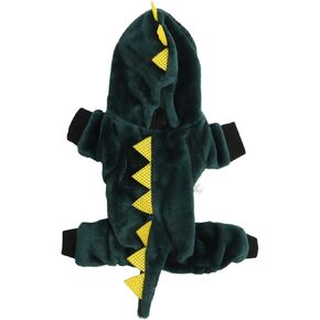 Dog Dinosaur Design Costume, Pet Halloween Christmas Cosplay Dress Pet Clothes Animal Fleece Hoodie Warm Outfits Clothes for Small Medium Large Dog