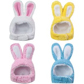 4pcs Cute Bunny Ears Pet Hat Dogs Cats Shaped Costume Headdress Easter Halloween Parties Photos Cosplay Adjustable Funny Pet Cap