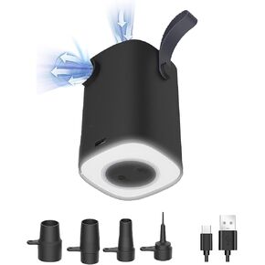 Electric Air Pump for Inflatable – Mini Portable Air Pump for Mattress, Quick-Fill Wireless & Rechargeable Inflator/Deflator for Inflatable Pool Floats Boats Air Bed Swimming Ring Vacuum Storage Bag