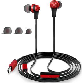 USB C Headphone Type C Earbuds Wired with Mic Compatible with iPhone 15 iPad Pro iPad Mini 6, Google Pixel 5g/5/4/4XL/3/3XL/3a/3aXL/2/2 XL/XL Phones, Huawei Xiaomi, Hi-Res USB C Headphones Earphones