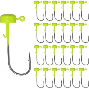 Ned Rig Fishing Jig Heads Baits, 25pcs Crappie Mushroom Jig Hooks for Soft Lures 5 Colors 1/10oz 1/8oz 1/6oz