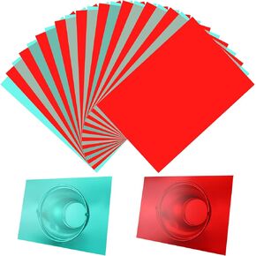 24 Pieces Christmas Gel Filter Colored, Transparent Color Overlays Film Plastic Sheets for Reading, Led Light or Craft, Red and Green, 8.4X 8.4 Inches