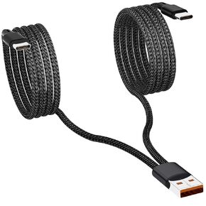 USB C Cable, 4FT 2Pack Black Multi 2-in-1 USB A to Dual USB C Cord, Type C Splitter Cable for iPhone 15/15 Pro/15 Pro Max/15 Plus, iPad Pro/Air, Samsung Galaxy S24 S23 S22, Moto, Carplay, Andriod