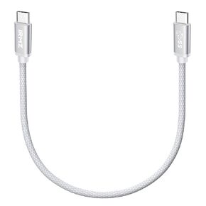 Short USB C to USB C Cable White, 10Gbps High Speed USBC Data Transfer Cable, 1ft USB C 3.0 Cord for iPhone 16 Pro 16 Pro Max, 15 Pro 15 Pro Max, CarPlay, Car Charger