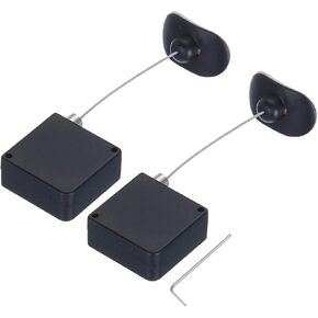 MECCANIXITY Retractable Cable Lock with Double-Sided Adhesive Remote Control Security Lock Arc Terminal for TV, DVD,Showroom,Remote,600g 2Set Black
