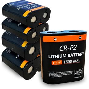 6V CR-P2 Battery,2024 New Upgrades Lithium Photo Battery Replaces 223A,2CR-P2,EL223AP and DL223A 1600mAh Batteries(5-Pack)