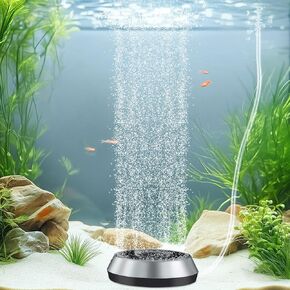 hygger Air Stone for Aquarium 2.3 Inch Fish Tank Bubble Kit Oxygen Diffuser with Air Tube, Check Valve Hydroponic Aeration Bubbler (Not Include Air Pump)