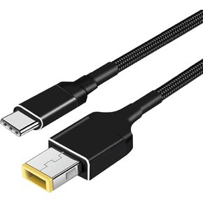 USB C to Slim-Tip Laptop Charging Cable, Type C Male to Square Converter Adapter 6.5ft 100W PD Power Charger Supply Extension Cord for LEN0V0 Yoga T470s T470 T460s T450 T450s ThinkPad X1