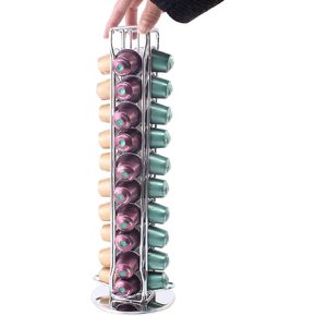 SEVENLINE Coffee Pod Holder Stand Compatible With Nespresso Original Pods Carousel Storage Rack Capsules Organizer For 40 Capsules (Black) in Saudi Arabia