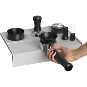 KYONANO Large Tamping Mat, Espresso Tamping Station, 10 * 8 Inch, More Space for Placing Espresso Tools, Food Grade, Heat Resistant and Non-Slip Silicone Coffee Mat, Espresso Accessory for Barista