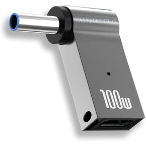 USB C إلى محول شحن الكمبيوتر المحمول النحيف أنثى نوع C إلى ذكر تيار مستمر 4.5 × 3.0 مم مقبس برميل محول قابس 100 وات PD طرف موصل شاحن الطاقة لجهاز Probook Notebook Elitebook f211wm f233wm ENVY 17 13 15 HP