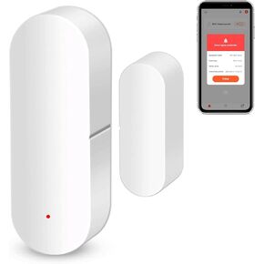 WiFi Door Window Sensor: Smart Contact Sensor with App Alerts, Door Open Detector Compatible with Alexa Google Assistant, Entry Detector Sensor for Home Security and Home Automation (4-Pack)