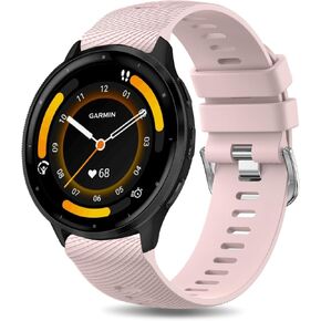 Vancle Bands Compatible with Garmin Vivoactive 4/Venu 3/Venu 2, Garmin Forerunner 265 255 Watch Band, Soft Silicone Sport Replacement Strap for Women Men