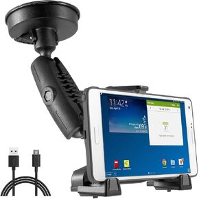 iBOLT xProDock NFC Bizmount - Phone Holder/Mount with Heavy Duty Suction Cup Base and 1.5m USB-C Cable- for Your Windshield, Dashboard - for Telematic Commuters, Fleets, Cars, Large Trucks, Vans