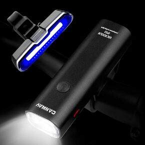 Canway Bike Tail Light 168 Lumens Super Bright Red/Blue Bicycle Light 500mah Lithium Battery Rear Bike Light USB C Rechargeable 5 Modes Waterproof Safety for Road, Mountain, Night Riding