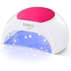 Gel UV Nail Lamp, SUNUV 48W UV LED Nail Dryer Light for Gel Nails Polish Manicure Professional Salon Curing Lamp with 4 Timer Setting Sensor(one Pink pad)