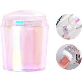 Nail Art Stamper Clear Silicone Nails Stamping Jelly with Scraper Transparent Visible Body DIY Manicure Nail Art Tool For DIY Nail Decor French Nail Manicure