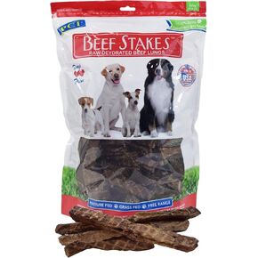 Pet Center, Inc. Beef Stakes Grain Free Dog Treats Protein Hearty Beef Taste Slowly Dehydrated,8 Ounces