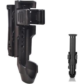 Tactical Flashlight/Baton Holster, Rotatable Duty Belt Flashlight Holder, Suitable for 0.9"-1.2" Diameter Flashlights,21" to 26" Telescopic Baton