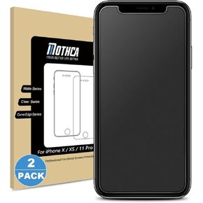 Mothca 2 Pack Matte Glass Screen Protector Compatible with iPhone Xs/iPhone X/iPhone 11 Pro, Anti-Glare & Anti-Fingerprint Tempered Glass Film