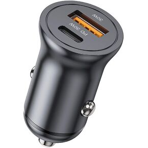 USB C Car Charger, [Mini & Metal] 60W Car Phone Charger PD/QC Fast Charging Adapter Cigarette Lighter USB Charger for iPhone16 15 Pro Max/14/13/12/11/Pro Max,Tablet, Galaxy S23/22