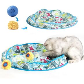 Cat Toys for Cats, Interactive Play Mat with Fast Rolling Balls, Kitten Toys for Kittens, Hide and Seek Game for Indoor Exercise