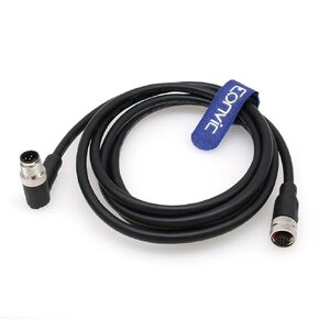 Eonvic Industrial M12 5 Pin Male Right Angle to Straight Female Aviation Sensor Connector Electrical PVC Cable 3M