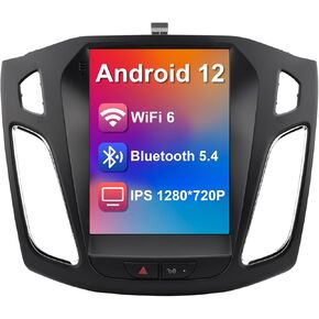 2+32G 10.4-inch Android 12 Car Stereo for Ford Focus 2012-2018 IPS Touchscreen Screen Car Radio with Carplay & Android Auto Support Backup Camera GPS FM Navi BT SWC