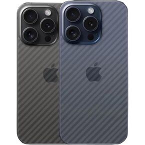 For iPhone 16 Pro 6.3 inch Back Screen Protector 3D Carbon Fiber Ultra Thin Protective Film-2 packs-Transparent