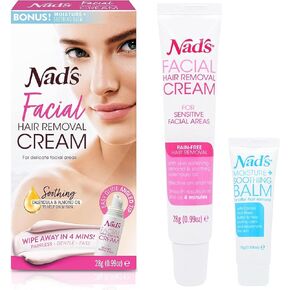 Nad's Facial Hair Removal Cream - Gentle & Soothing Hair Removal For Women - Sensitive Depilatory Cream For Delicate Face Areas, 0.99 Oz (4446)