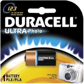 Duracell DL123ABPK Ultra High-Power Lithium Battery, 123, 3V, 1/EA