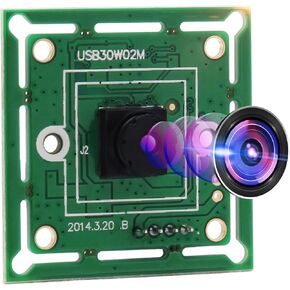 VGA High Speed Wide Angle USB Camera Module for Computer 480P 60fps Super Mini UVC USB2.0 Webcam Board with 100degree No Distortion Lens CMOS OV7725 Industrial CCTV PC Camera for Linux Mac Android