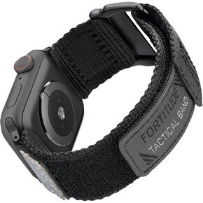 Ritche Nylon Rugged Apple Watch Band For Men Women Compatible with Apple Watch 38mm 40mm 41mm 42 mm 44mm 45mm 49mm, Adjustable Tactical IWatch Bands for Ultra Series 8/7/6/5/4/3/2/1 SE Black/Army Green/Smoke Grey/Pumpkin Orange/Crimson Red