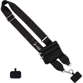 FOTN Clip And Go Strap For Phone With Wallet,Phone Strap With Zippered Pouch,Phone Strap Crossbody