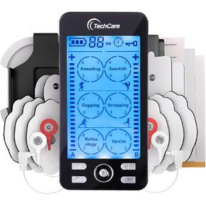 Tens Unit Plus 24 Rechargeable Electronic Pulse Massager Machine Multi Mode Device with All Accessories [New Model]