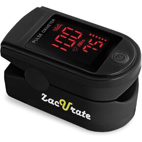 Zacurate Pro Series 500DL Fingertip Pulse Oximeter Blood Oxygen Saturation Monitor with Silicon Cover, Batteries and Lanyard (Royal Black)