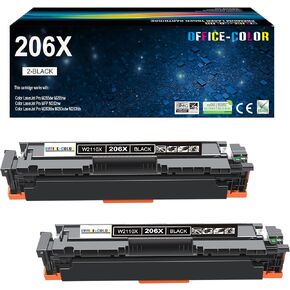 قطعتان بديلتان لخرطوشة الحبر الأسود HP 206A 206X مع أحدث شريحة، W2110X لطابعة HP Color Laser Jet Pro MFP M283cdw M283fdw M282nw M255dw، M255nw in Kuwait