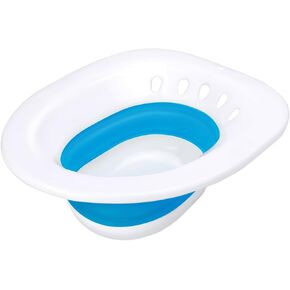 Pochik Sitz Bath, Sitz Bath for Hemorrhoids, Sitz Bath for Toilet Seat, Postpartum Care, Sits Bath Kit for Women, Collapsible, Flusher Hose, Drain Holes, Wider Seating Area, Deeper Bowl