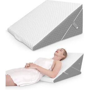 Forias Wedge Pillow for Sleeping Foldable Bed After Surgery 9 &12 Inch Adjustable Versatile Memory Foam Triangle System Acid Reflux Gerd Snore Relax