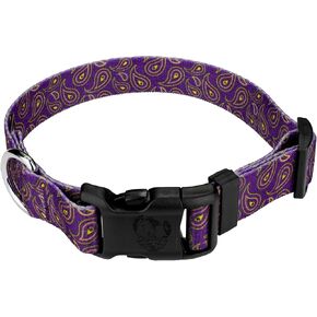 Country Brook Petz - Deluxe Blue Paisley Dog Collar - Made in The U.S.A - Paisley Collection Featuring Classy Designs (1 Inch, Medium)