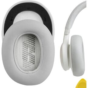 Geekria QuickFit Replacement Ear Pads for JBL Live 650 BTNC, Lifestyle E65BTNC, Duet NC, Live 660 NC Headphones Ear Cushions, Headset Earpads, Ear Cups Cover Repair Parts (Grey)