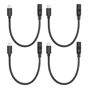4Pcs Short DC 5.5mm x 2.1mm to USB C Power Cord 6inch, DC 5521 Female to USB Type C Male Plug 5V 5A Power Charging Cord Extension Cable, for LED Desk Lamp, Small Fan Etc Other USB Type C Equipment
