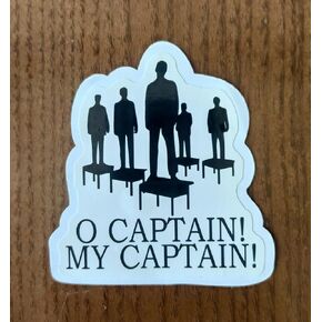 (Pack of 3) John Keating Dead Poets Society O Captain My Captain Sticker 3 inch
