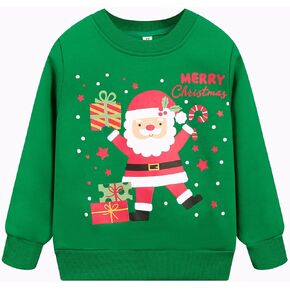 Akyzic Baby Boys Girls Sweatshirts Christmas Reindeer Fleece Crewneck Pullover Xmas Winter Warm Sweaters Tops 2t-6t
